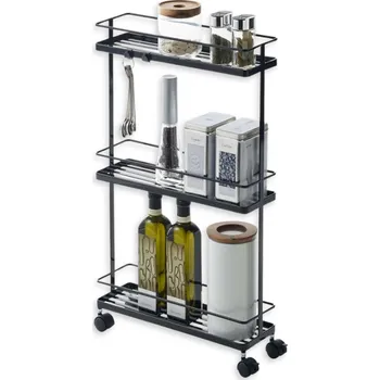 Úložný box Pojízdný regal na kolečkách Yamazaki Tower 7152 | černá