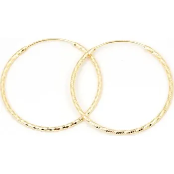 Náušnice Stříbrné pozlacené náušnice kruhy broušené 40mm STNAU1761F