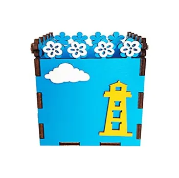 Dětské zboží Falixen Dřevěný tužkovník světle modrý čislo: 2