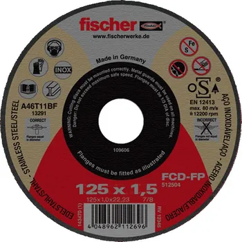 Řezný kotouč Kotouč řezný fischer FCD-FP 150x1,5x22,23 na ocel a nerez
