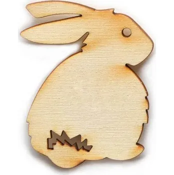 Překližka Výřez z překližky, F75/OP10318, ZAJÍČEK MINI, 2,5x3cm, 1ks