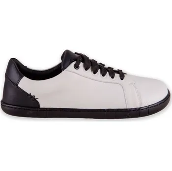 Dámské polobotky Antal Barefoot kožené tenisky CAMINO W&B bílo černé Velikost: 44