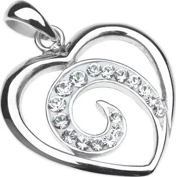 Přívěsek Přívěsek ze stříbra 925 - linie srdce se zirkonovou spirálou