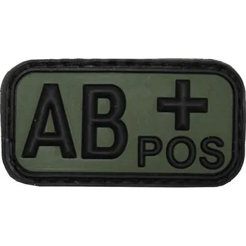 Nášivka MFH Nášivka označení krevní skupiny AB+ positive zelená 3D PVC MFH® OD Green