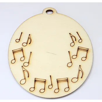 Překližka Výřezy z překližky, S09, HUDEBNÍ MEDAILE, 6,6cm, 1ks