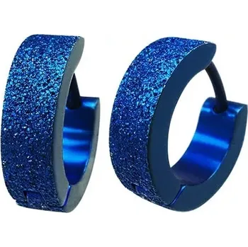 Náušnice Ocelové kloubové náušnice s modrým pískovaným povrchem