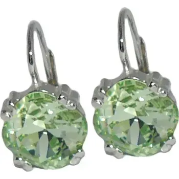 Náušnice Stříbrné náušnice Swarovski chryzolit - NK1225 (Stříbrné náušnice se Swarovski krystaly)