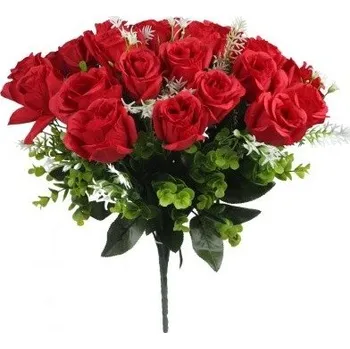 umělá květina Kytice růží 40 cm, červená