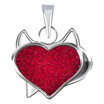 Přívěsek Přívěsek ze stříbra 925 - červené pirátské srdce a zirkony