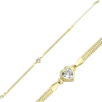 Náramek Olivie Stříbrný náramek SRDCE GOLD 7780 Ag 925; ≤4,5 g.