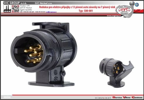 Redukce/Adaptér 13 pinů na 7 pinů pro tažné zařízení, SVC Group