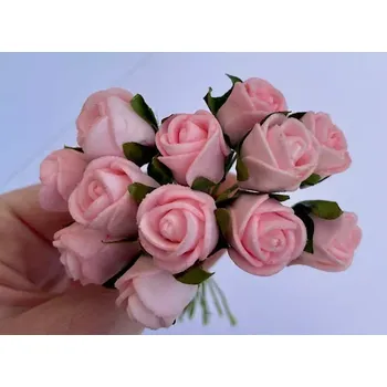 umělá květina Růžička pěnová - růžová