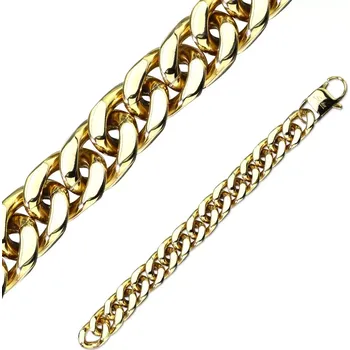 Náramek Ocelový náramek zlaté barvy - větší oválná očka, sériové napojování - Délka: 200 mm