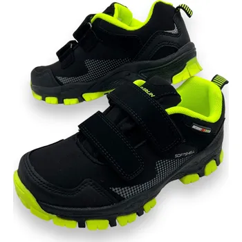 Chlapecké tenisky Superun Chlapecké černé softshellové tenisky na suchý zip 01 Barva: Černá, Velikost: 33