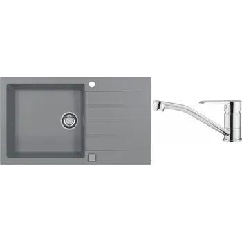 Alveus Set Cadit 40 Granitový dřez s odkapem 860x500 mm + baterie Ruta, beton, SETA22041
