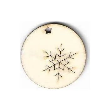 Stavební deska Výřez z překližky, M11/1, KRUH S VLOČKAMI-velký, 3,5cm, 1ks