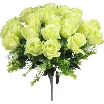 umělá květina Kytice růží 40 cm, zelená