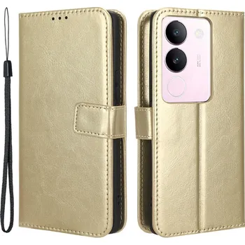 Pouzdro na mobilní telefon Crazy knížkové pouzdro na Vivo V29 5G - zlaté