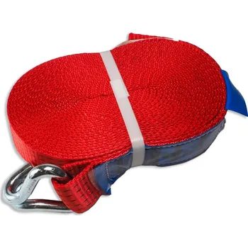 Upínací popruh Pás upínací 5t/10m s hákem bez ráčny ERGO - červený
