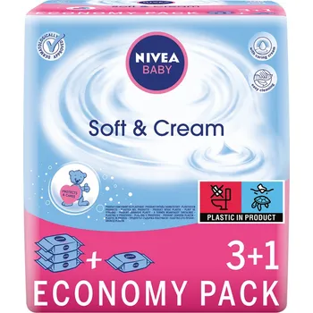 Nivea Baby Soft & Cream čisticí ubrousky, 4x 63 ks