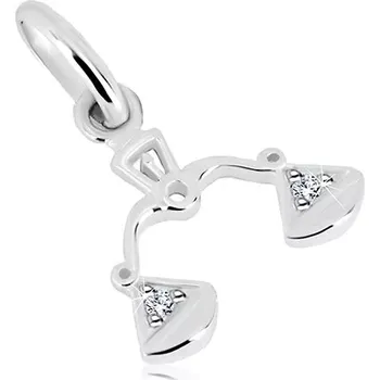 Přívěsek Stříbrný 925 přívěsek - transparentní zirkony v miskách, znamení VÁHY