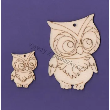 Stavební deska Výřez z překližky, D91/2, STYDLIVÁ SOVA-malá, 3,4x4,5cm, 1ks
