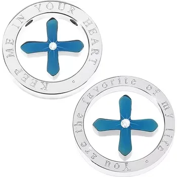 Přívěsek Přívěsky pro dva - modrý kvítek se zirkonem v mohutném prstenci