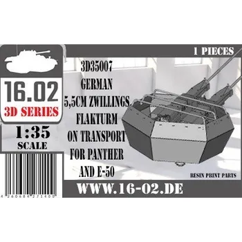 Plastikový model 16.02 1/35 5,5cm Zwillingsflak Turm (Travel Mode)