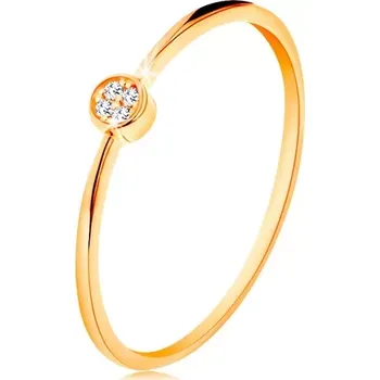 Prsten Prsten ve žlutém zlatě 585 - kruh vykládaný kulatými zirkony čiré barvy - Velikost: 54