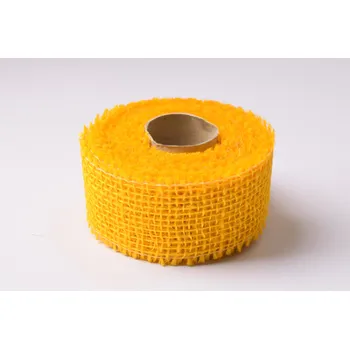 Jutová stuha v žluté barvě 5 cm 06321