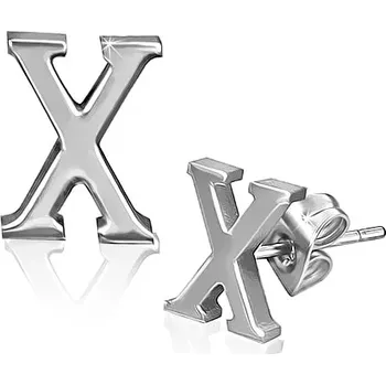 Náušnice Ocelové náušnice - hladký tvar písmene X