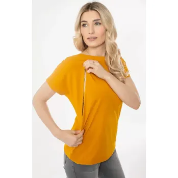 Těhotenská móda Těhotenské a kojicí triko ALETTA YELLOW