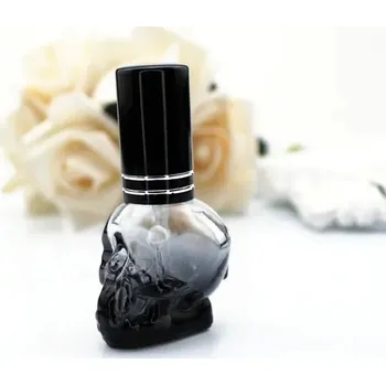 Lahvička na parfém s motivem lebky | 8 ml - Černá