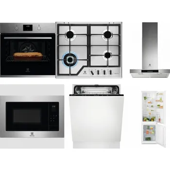 Set domácích spotřebičů ELECTROLUX KOFGH70TX + ELECTROLUX KGS64362XX + ELECTROLUX LFT426X + ELECTROLUX EMS4253TEX + ELECTROLUX EEA27200L + ELECTROLUX LND5FE18S