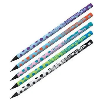 Set školních potřeb Ołówek z czarnego drewna Dots MIX