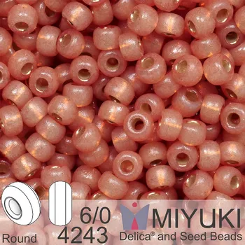 Korálek Korálky Miyuki MIX Round 6/0. Barva 4243 Duracoat Silverlined Dyed Topaz Gold. Balení 5g
