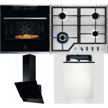 Set domácích spotřebičů ELECTROLUX KOBCS31X + ELECTROLUX KGS64362XX + ELECTROLUX LFV616K + ELECTROLUX EEM23100L