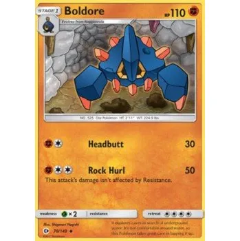 Volný čas Pokémon SUM 070/149 Boldore - Sun & Moon Stav: Near Mint, Verze: NORMAL