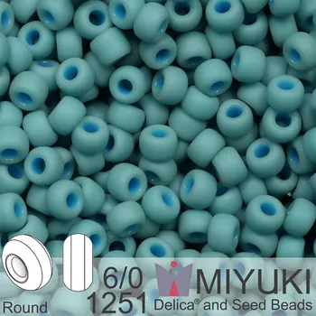 Korálek Korálky Miyuki MIX Round 6/0. Barva 1251 Matte Metallic Turquoise. Balení 5g