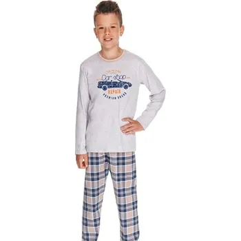 Chlapecké pyžamo Chlapecké pyžamo Mario 2650/2651/22 TARO šedá melír 104