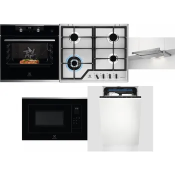 Set domácích spotřebičů ELECTROLUX KODEC75X2 + ELECTROLUX KGS64362XX + ELECTROLUX LFP326S + ELECTROLUX LMS4253TMX + ELECTROLUX EEM23100L