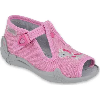 Dívčí bačkory BEFADO 213P122 dívčí bačkorky růžové dino 22 213P122_22