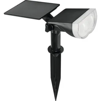 Venkovní osvětlení LED zapichovací solárni osvětlení IP65 2W 180lm 3000K černé - vhodné i pro montáž na zeď