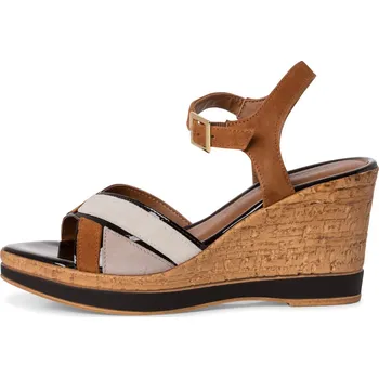 Dámské sandále Tamaris 1-28027-42-392 Dámské sandály na klínku hnědé 41