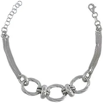 Náramek Stříbrný náramek se třemi ovály délka náramku 18+3cm