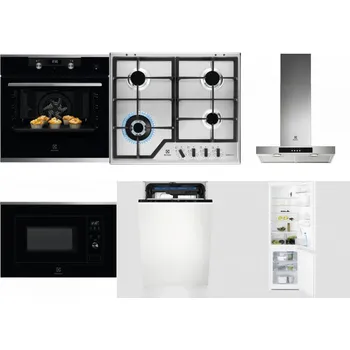 Set domácích spotřebičů ELECTROLUX KODEH70X + ELECTROLUX KGS64362XX + ELECTROLUX LFT426X + ELECTROLUX LMS2203EMX + ELECTROLUX EEM23100L + ELECTROLUX LNT3LF18S