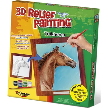 omalovánky 3D reliéfní obrázek 19x21cm Kůň - Trakehner