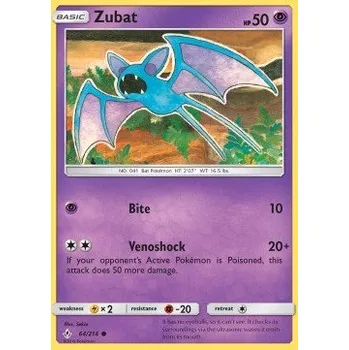 Sběratelská karetní hra Pokémon UNB 064/214 Zubat - Unbroken Bonds Stav: Excellent, Verze: NORMAL