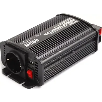 Měnič napětí Měnič napětí Carspa CAR300U-24 (Měnič napětí Carspa CAR300U-24 24V/230V+USB 300W, modifikovaná sinus)
