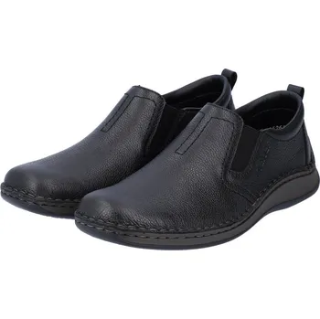 Pánské polobotky Pánské kožené polobotky 05264-00 Rieker černé Barva: schwarz, Velikost: 45